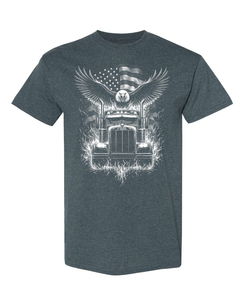 Patriotic Eagle Truck Driver T-Shirt image 6