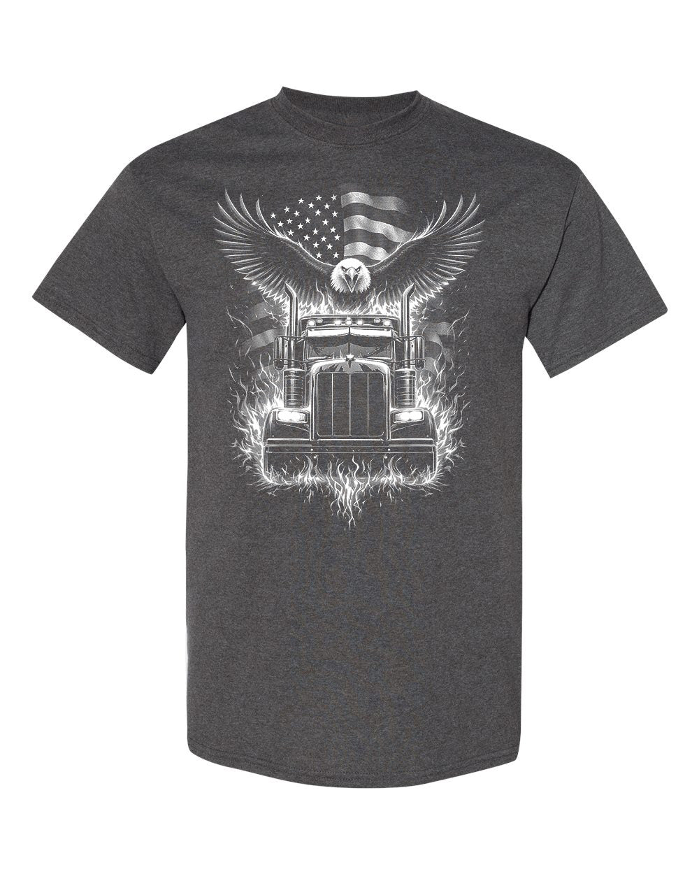 Patriotic Eagle Truck Driver T-Shirt image 5