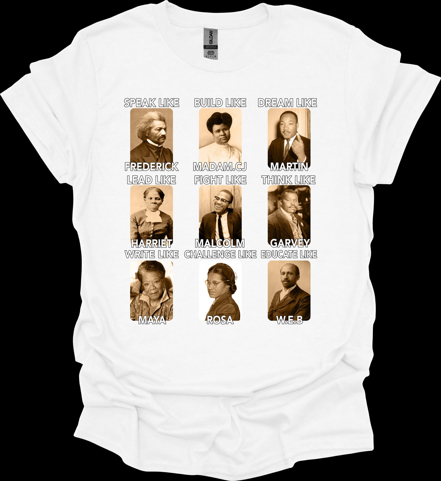 Emulate Greatness Tee – Black Icons, Timeless Lessons image 1
