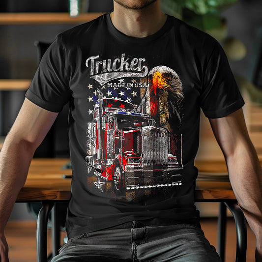 Patriotic Trucker – Made in USA Shirt image 0
