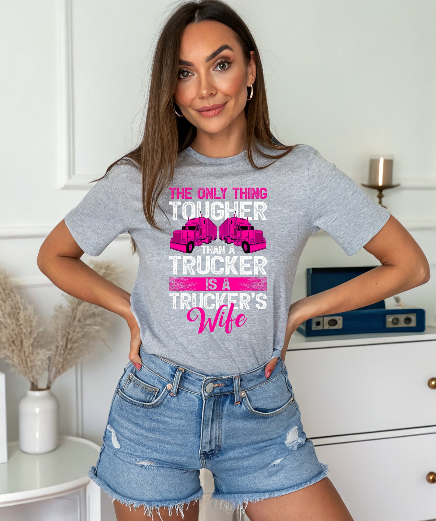 Tougher Than the Road: Trucker’s Wife Tee image 0