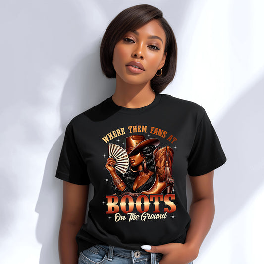 Where Them Fans At? Boots On the Ground Tee image 0