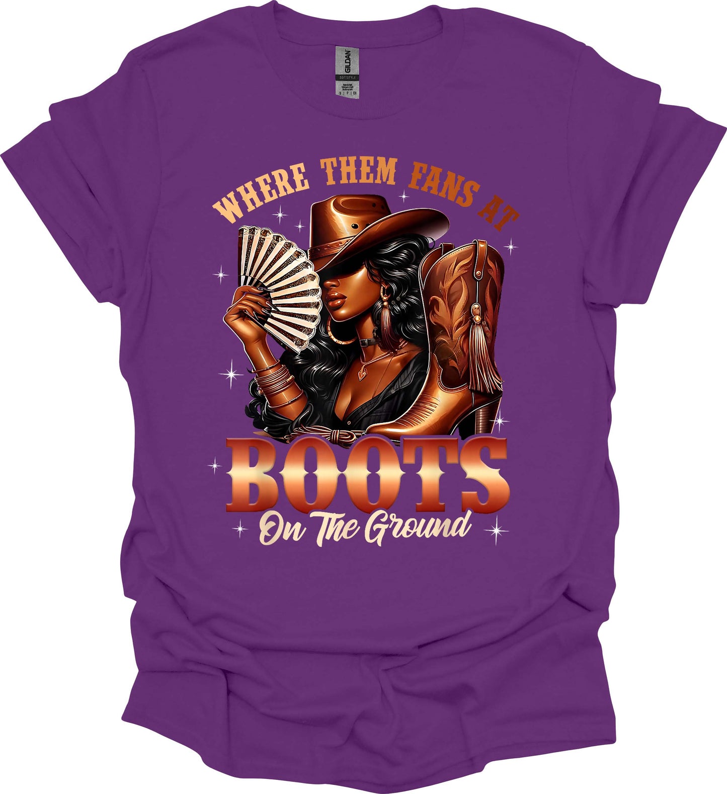 Where Them Fans At? Boots On the Ground Tee image 2