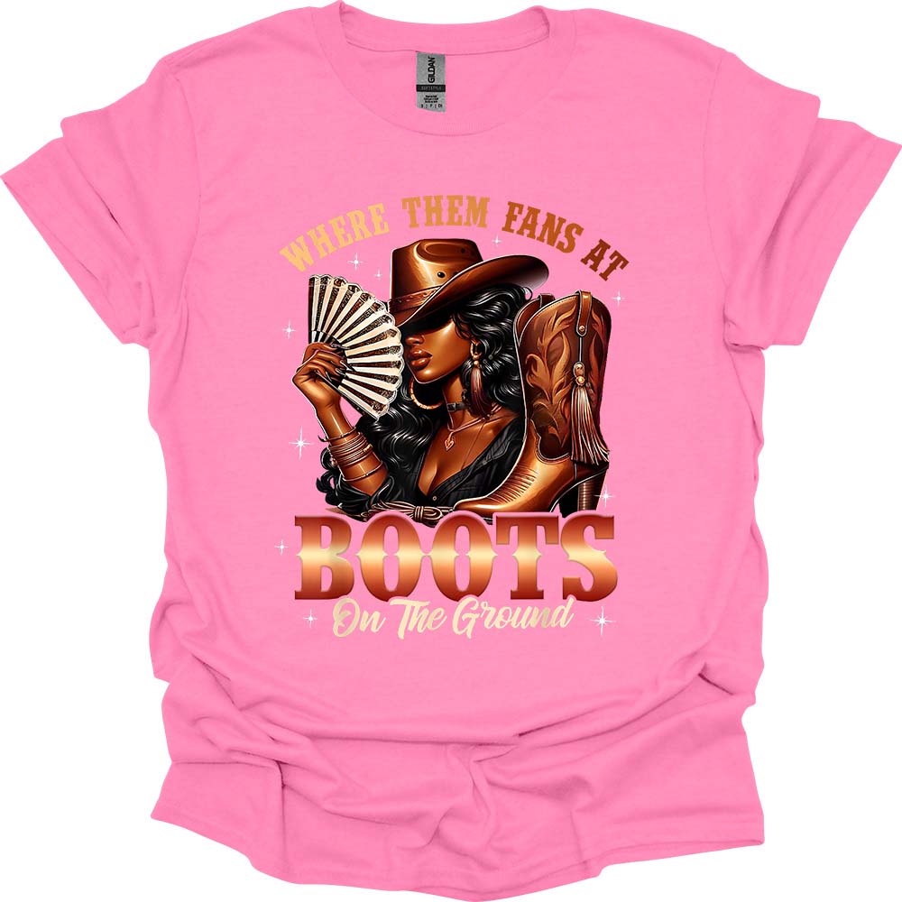 Where Them Fans At? Boots On the Ground Tee image 5