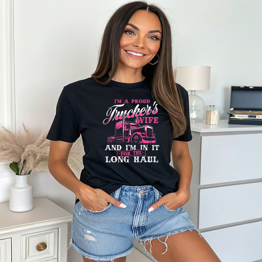 Long Haul Love: Proud Trucker’s Wife Tee image 0