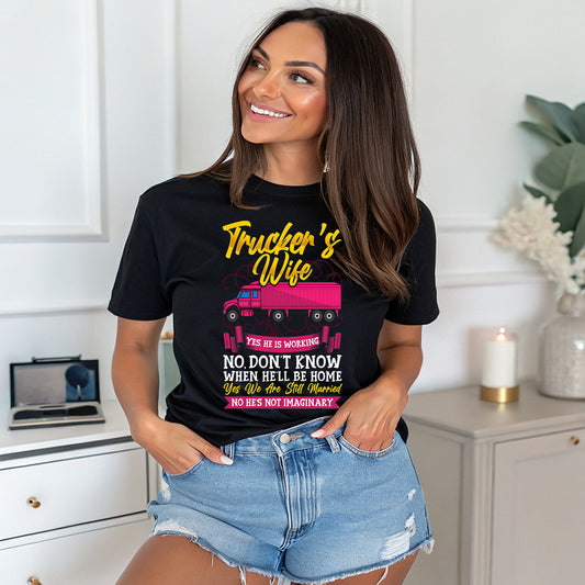 Married to the Road: Trucker’s Wife Tee image 0