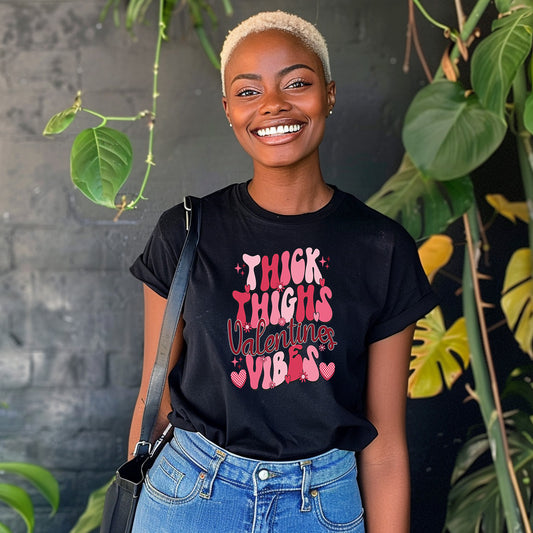 Thick Thighs Valentine Vibes Tee – Love Big, Strut Bold image 0