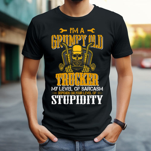 Grumpy Old Trucker Sarcasm Tee – Bold & Funny Trucker Shirt | Camcay Creations